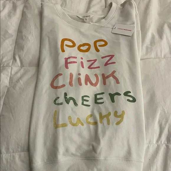 Lucky Brand Women’s Multicolor Graphic Sweatshirt NWT - Picture 2 of 8